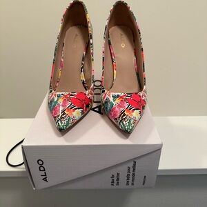 Floral and Fun Aldo Stiletto Heels 3.75 in